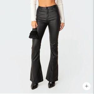 edikted luna faux leather flare jeans